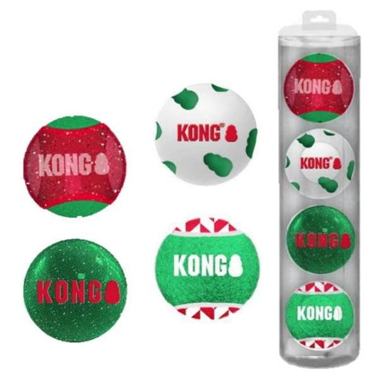 Kong Holiday Balls 4 Pk Medium