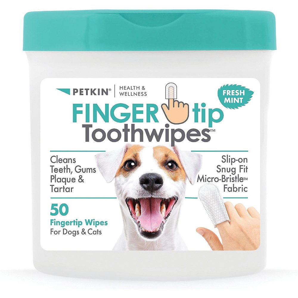 Petkin Fingertip Tooth Wipes 50pk [FLA:Fresh Mint]