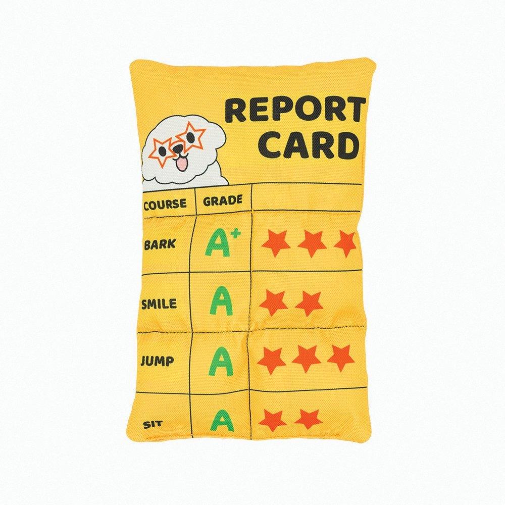 Fuzzy Friendz Dog Toy Bark To School Report Card