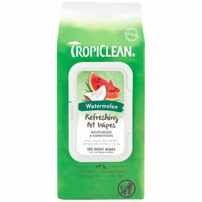 Tropiclean 2 In 1 Wipes 100pack [ARO:Watermelon]