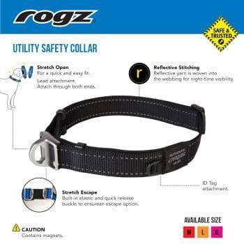 Rogz Safety Collar [SIZ:Medium COL:Black]