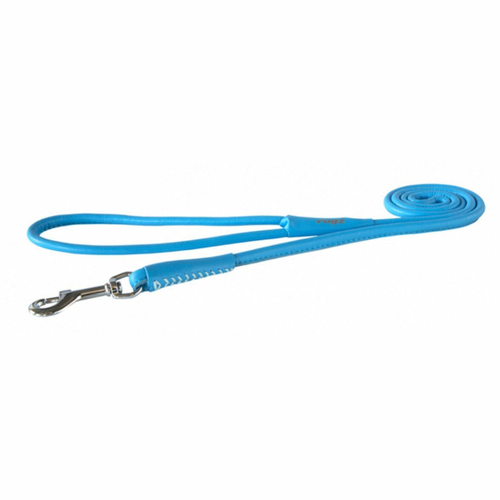 Rogz Leather Round Lead [SIZ:Small 8mm COL:Turquoise]