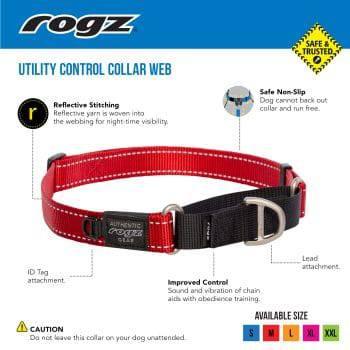 Rogz Control Collar Web [SIZ:Large COL:Black]