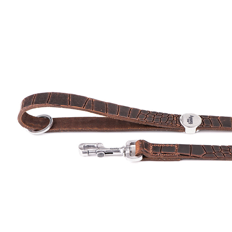 My Family Tucson Leather Leash [COL:Grey]