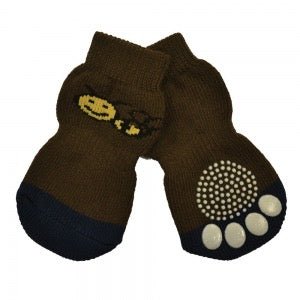 Non-slip Pet Socks [SIZ:Small COL:Brown Bee]