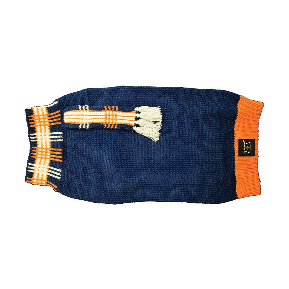 Zeez Knitted Sweater [SIZ:Medium COL:Navy w Gold Stitch]