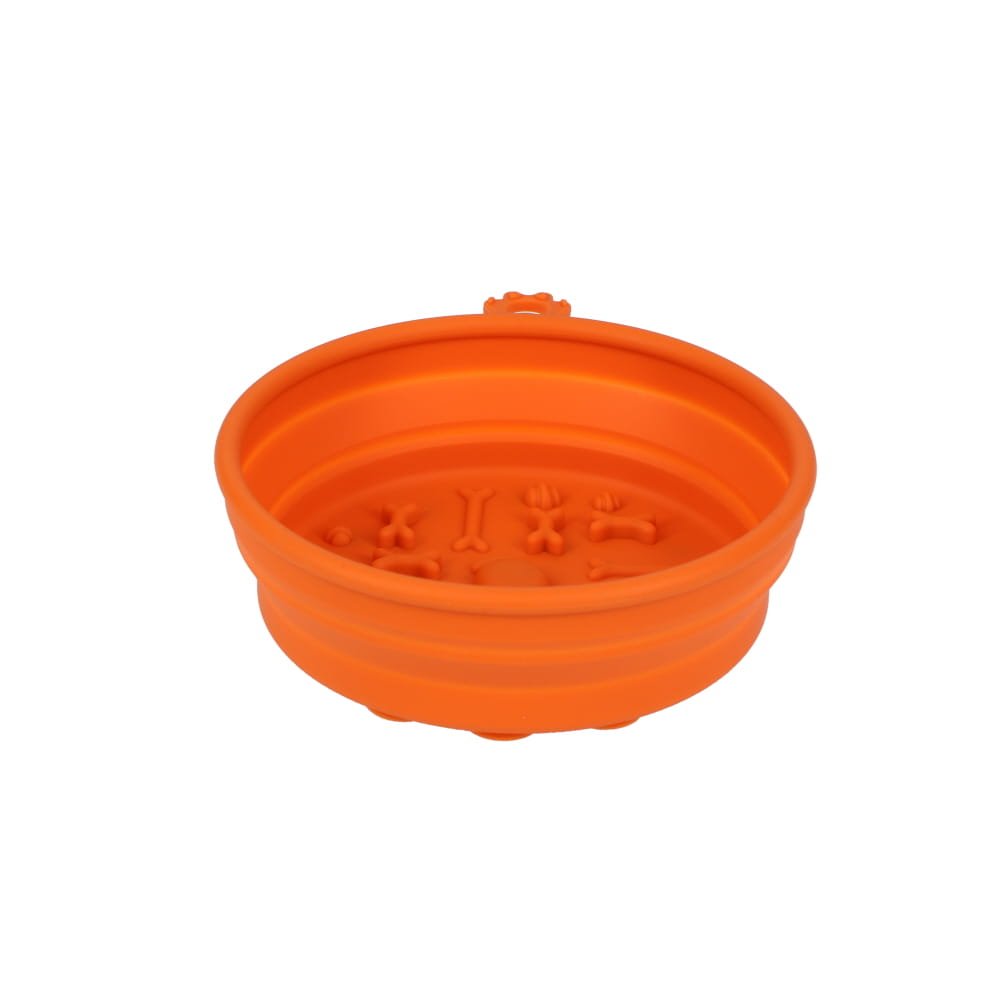 Collapsible Travel Bowl W/suction Base [COL:Orange]