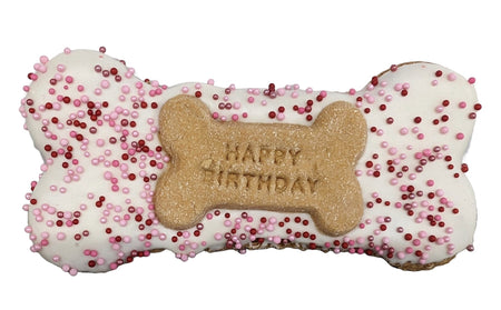 Happy Birthday Biscuit Large Pink