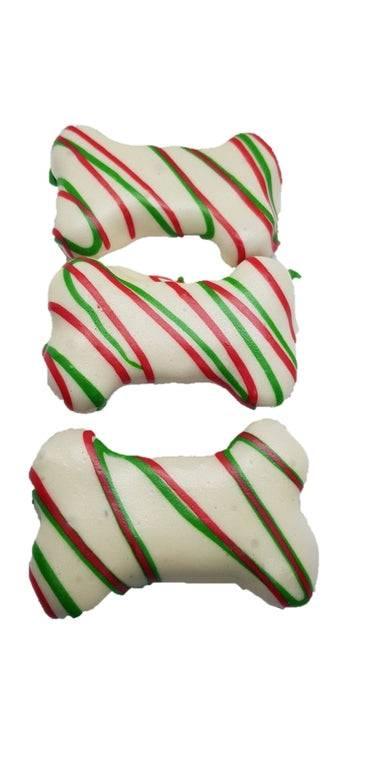White Christmas Dog Bone Cookies