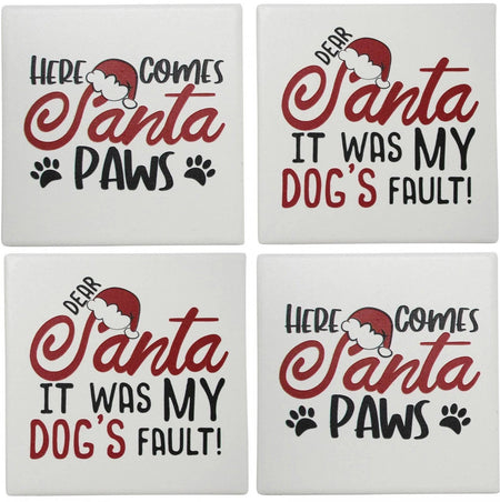 Christmas Coaster Dogs Fault 4pack