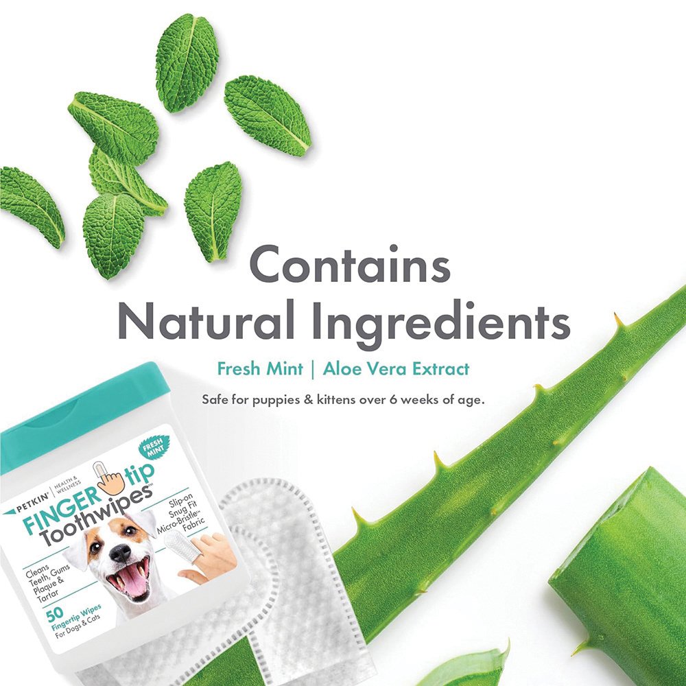 Petkin FINGERTIP TOOTH WIPES Fresh Mint ingredients