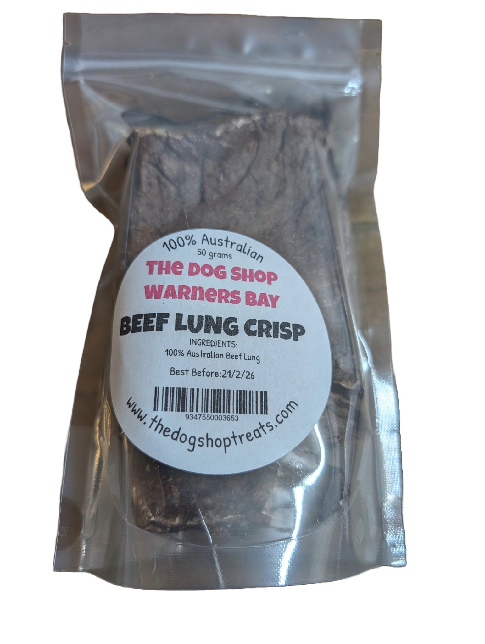 Beef Lung Crisp 50g - The Dog Shop Warners Bay