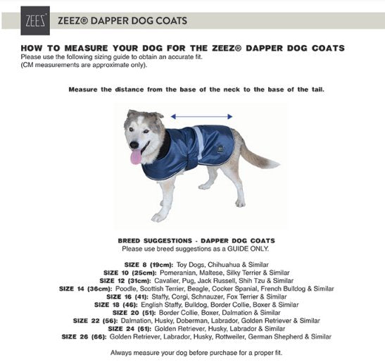 Dapper Dog Coat - The Dog Shop Warners Bay