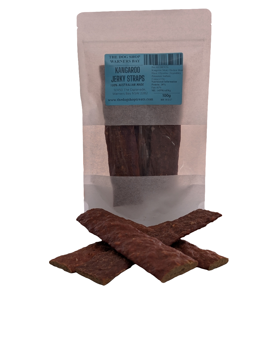 kangaroo jerky straps packed & loose