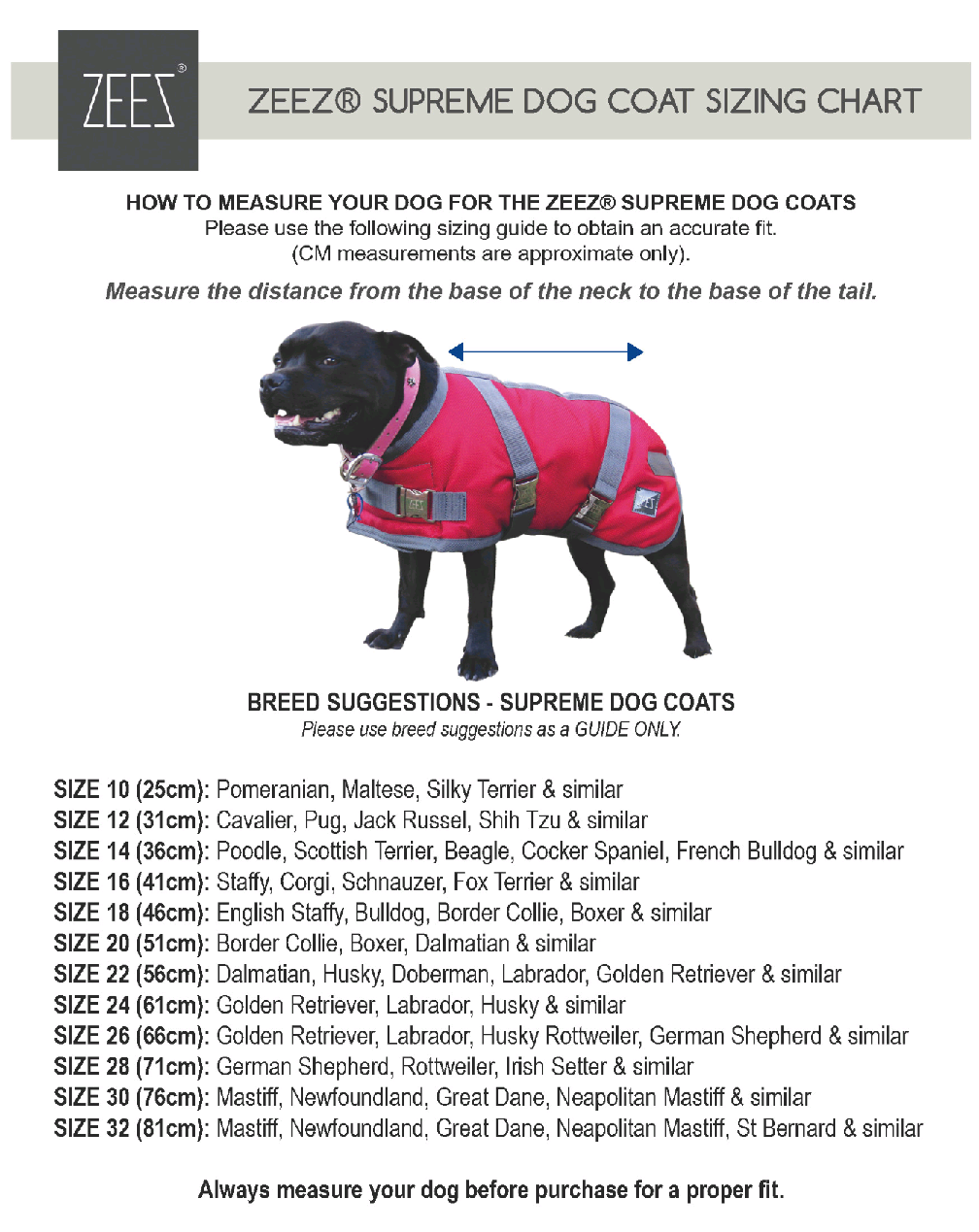 Zeez Supreme Dog Coat