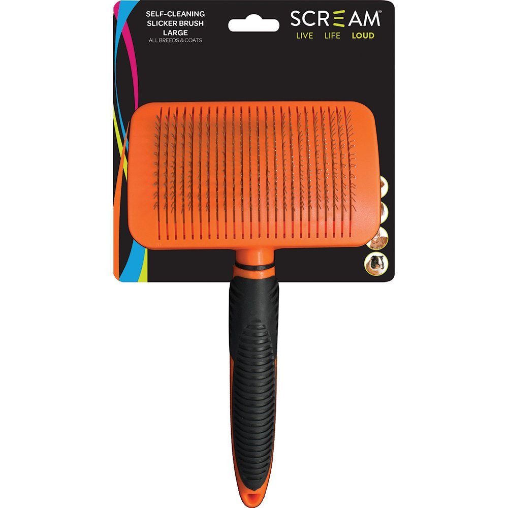 Scream Self Cleaning Slicker Brush - The Dog Shop Warners Bay