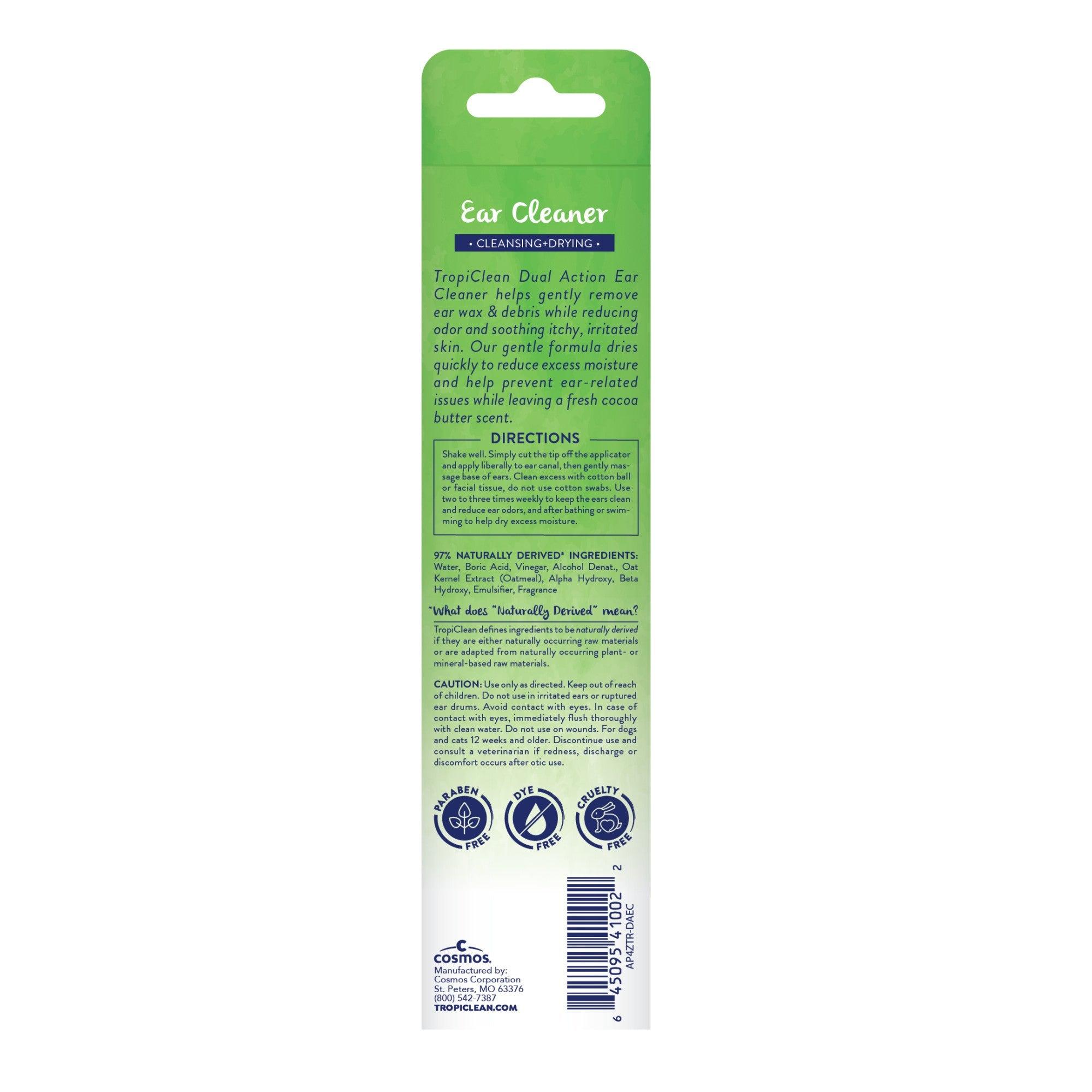 Tropiclean Dual Action Ear Cleaner 118ml - The Dog Shop Warners Bay