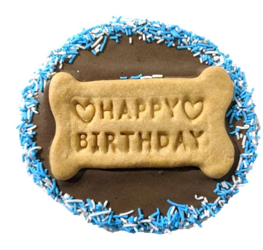 Birthday Party Biscuit Cake Carob - The Dog Shop Warners Bay