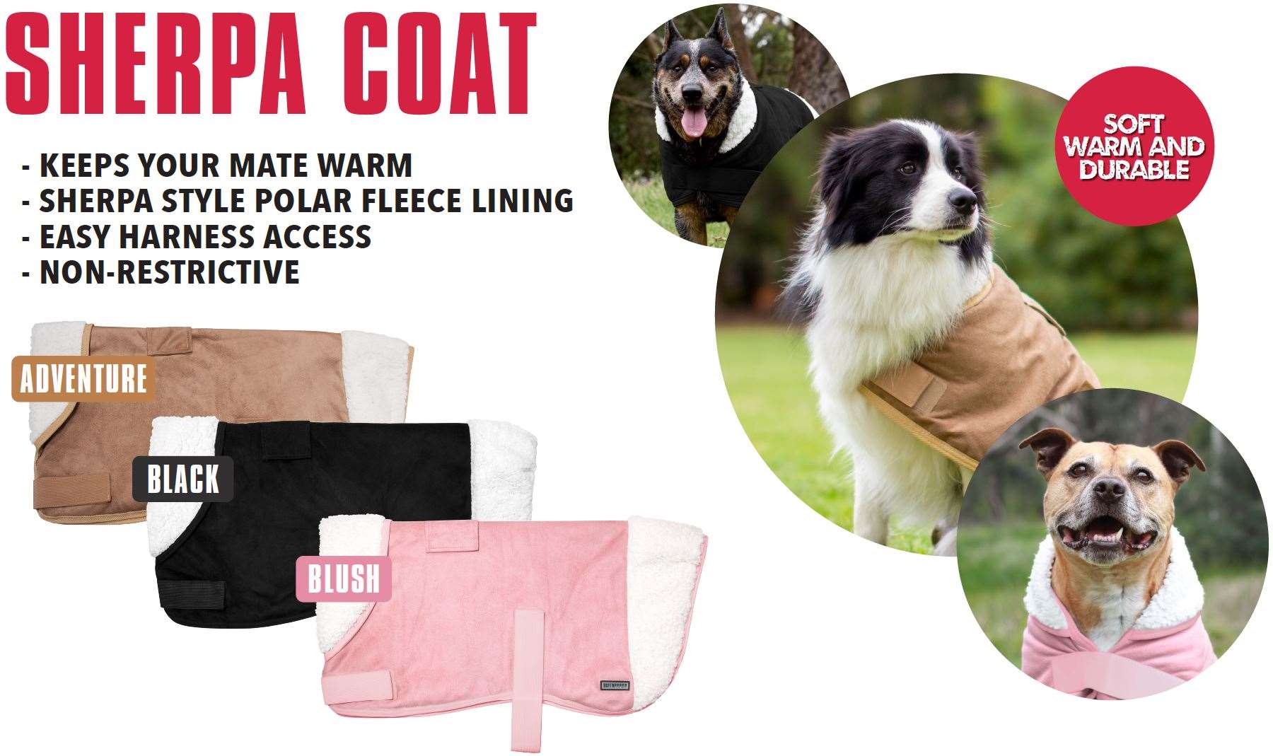RNR Sherpa Coat - The Dog Shop Warners Bay