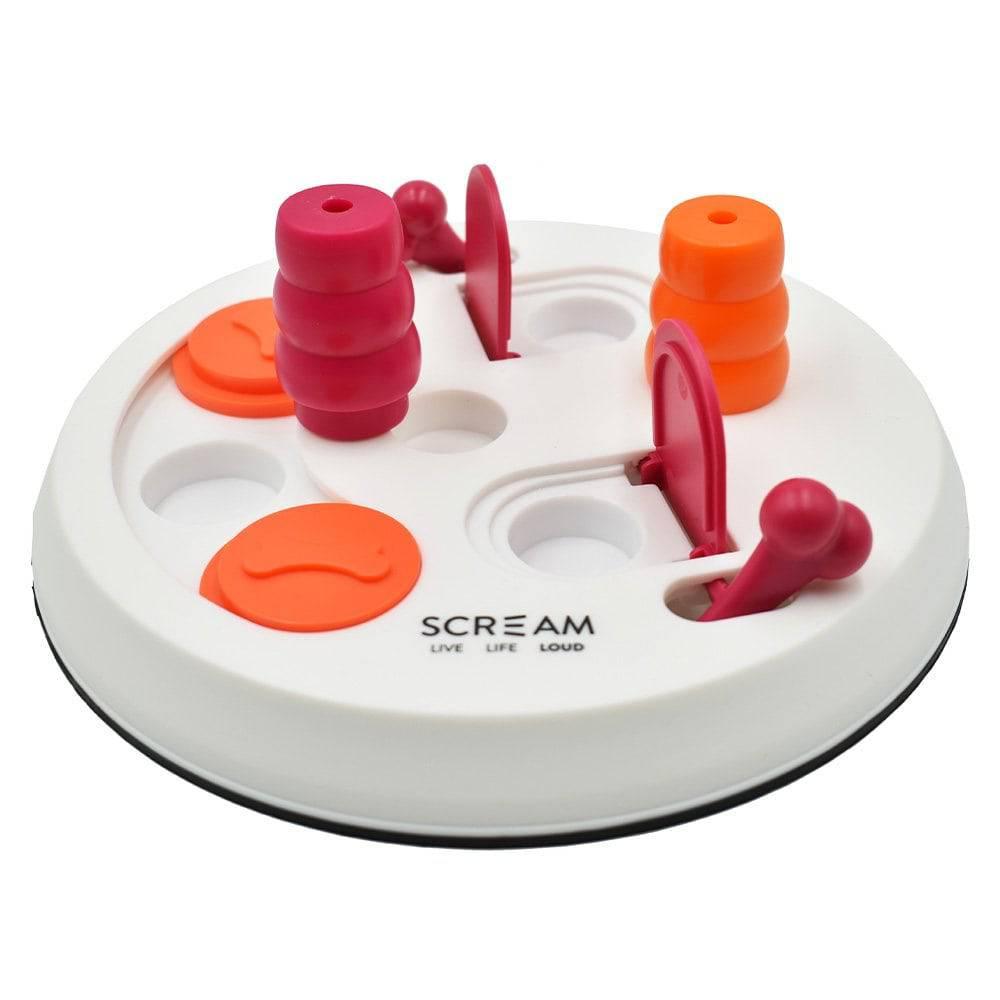 scream® interactive dog flip puzzle board loud 23.2x7.2cm pink/orange