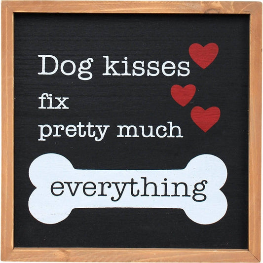 sign dog kisses