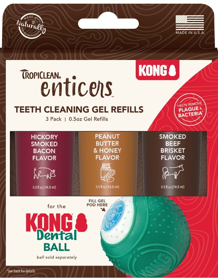 Tropiclean Enticers Gel refills for Kong Dental Ball - The Dog Shop Warners Bay