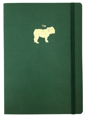 writing journal dog motif green
